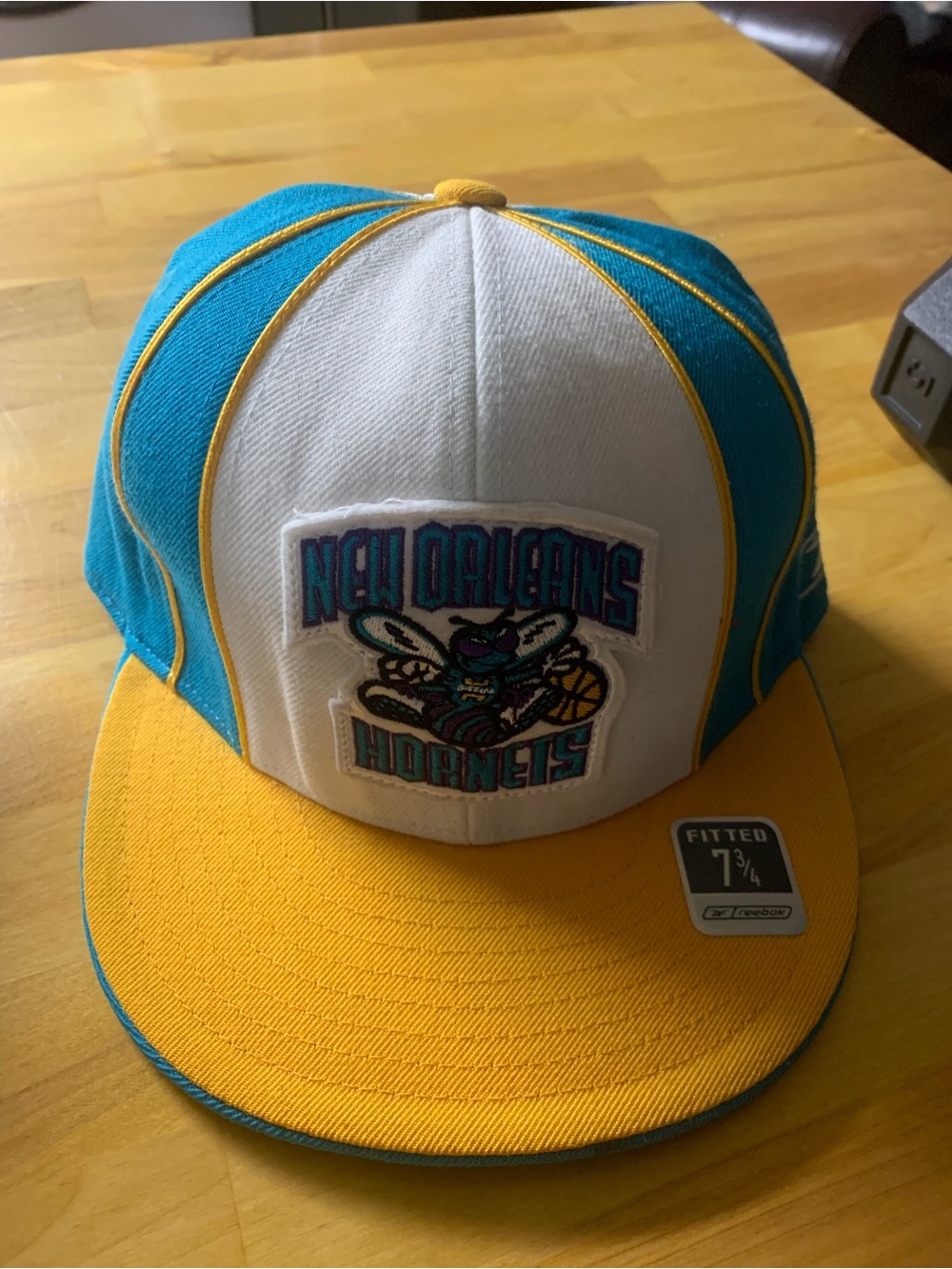 New Orleans Hornets Teal, White & Yellow Fitted Hat